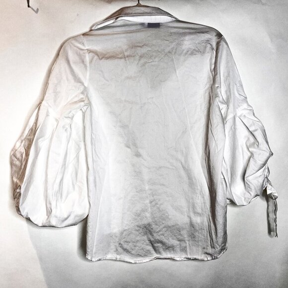 Harshman | Violetta White Button Down Bow Sleeve Shirt - Picture 3 of 5